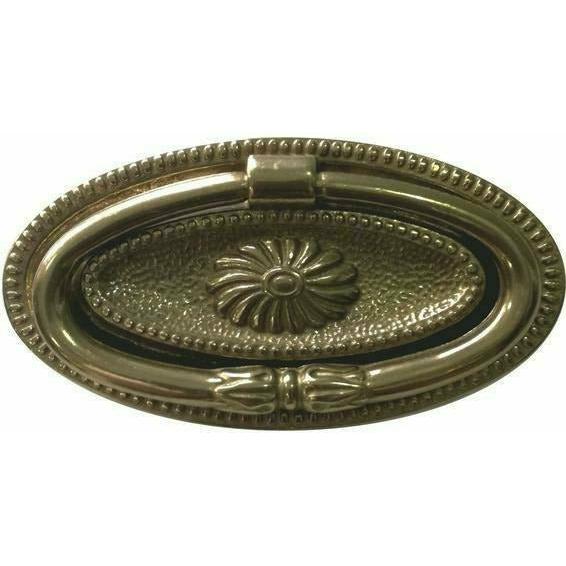 Solid brass antique ring cupboard handle oval