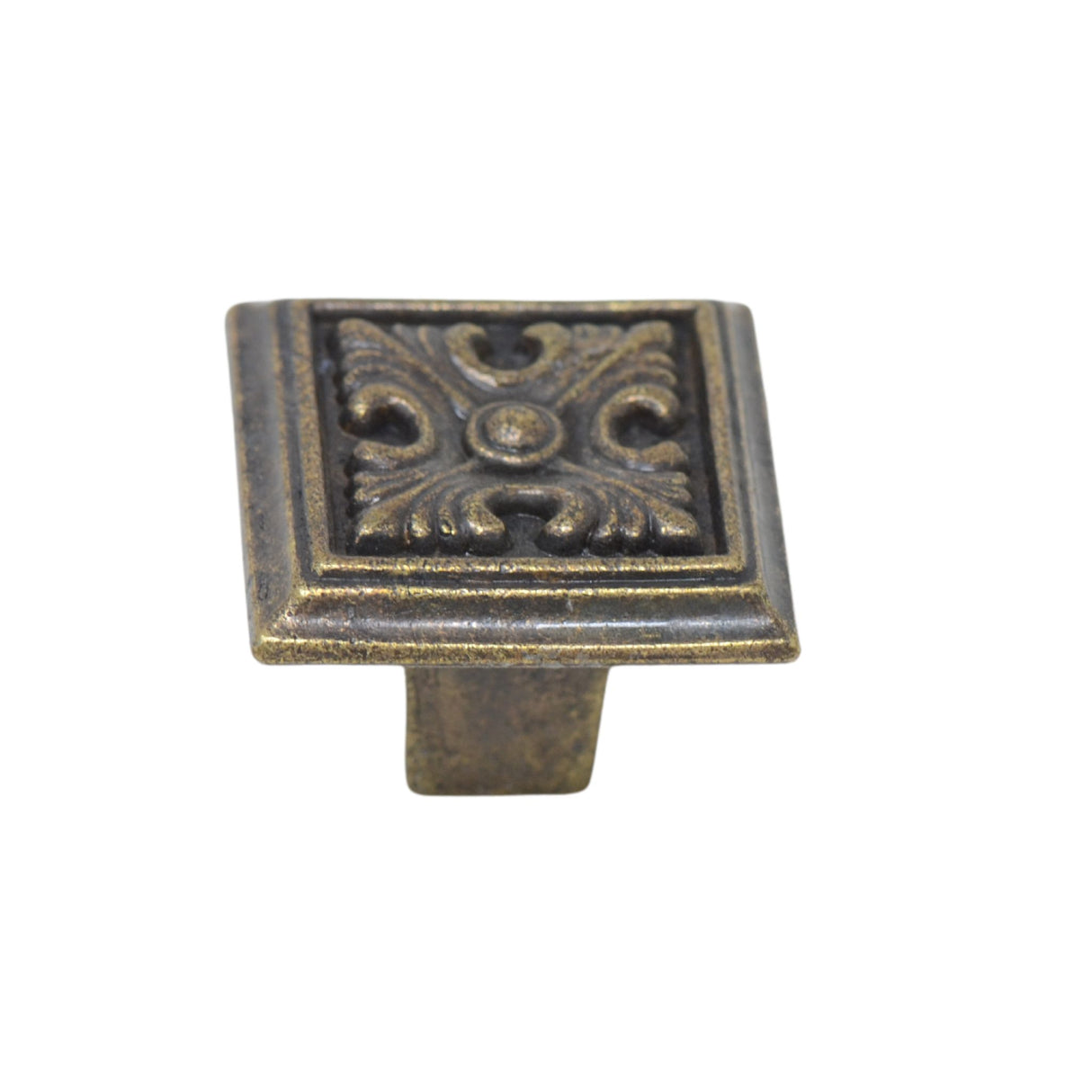 Decorative Antique Square Knob with Floral Detail