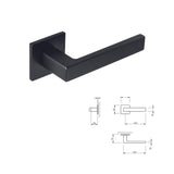 Tupai™ Modern Square Lever Door Handle on Square Rose in Matt Black