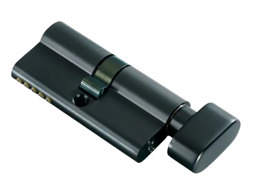 Matt Black Knob Cylinder - 65mm