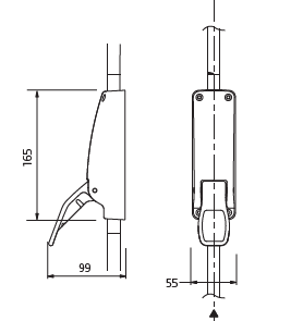 Briton Push Pad with Vertical Bolts