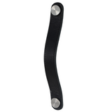 Leather strap pull cupboard handle, brushed nickel buttons