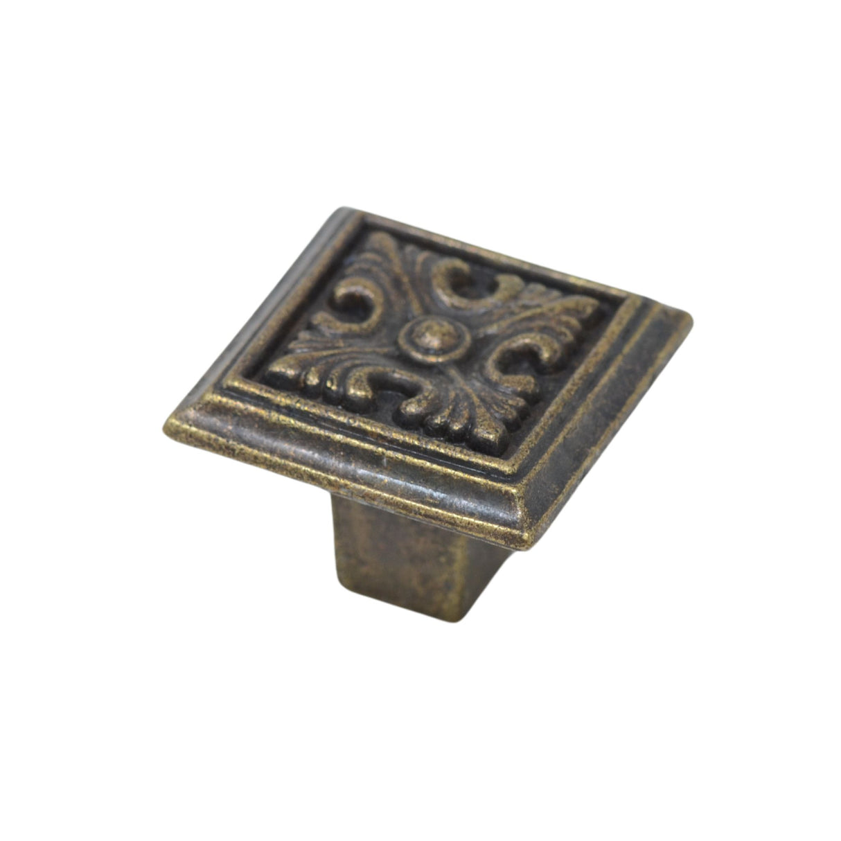 Decorative Antique Square Knob with Floral Detail