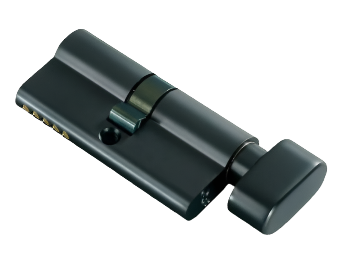 Matt Black Knob Cylinder - 65mm