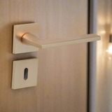 Modern Square Lever Door Handles on Square Rose - Rose Gold