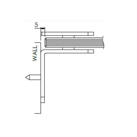 90° Wall to Glass L clamp for frameless showers