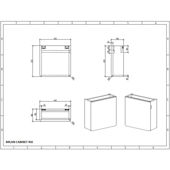 Milan 450mm Vanity with Basin