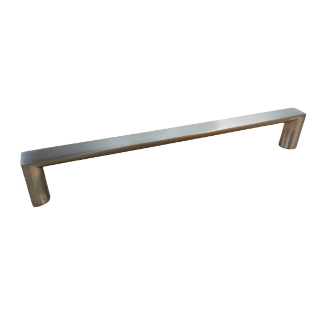 Modern brushed steel cupboard handle