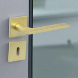 Modern Square Lever Door Handles on Square Rose - Matt Brass