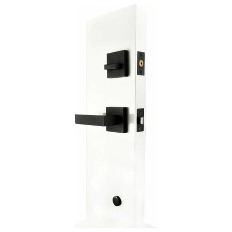 Modern Grip handle with latch and deadbolt Matt Black