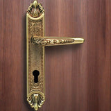 "Floral" Royal Antique Door Handles on Back Plate - 280mm