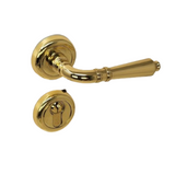 Aurelia Italian lever door handle on round rose