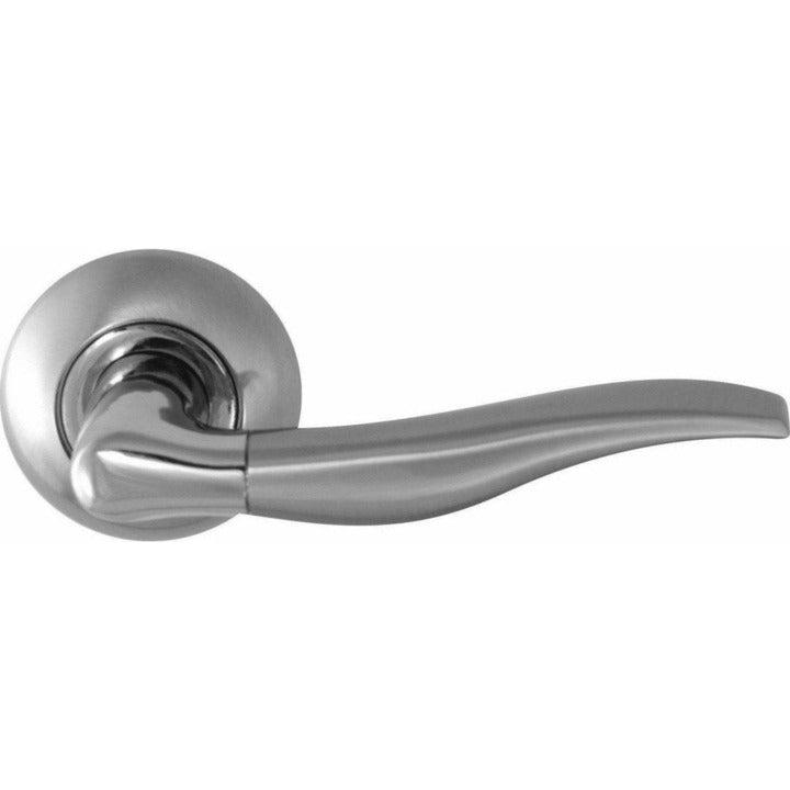 Lever handle on rose