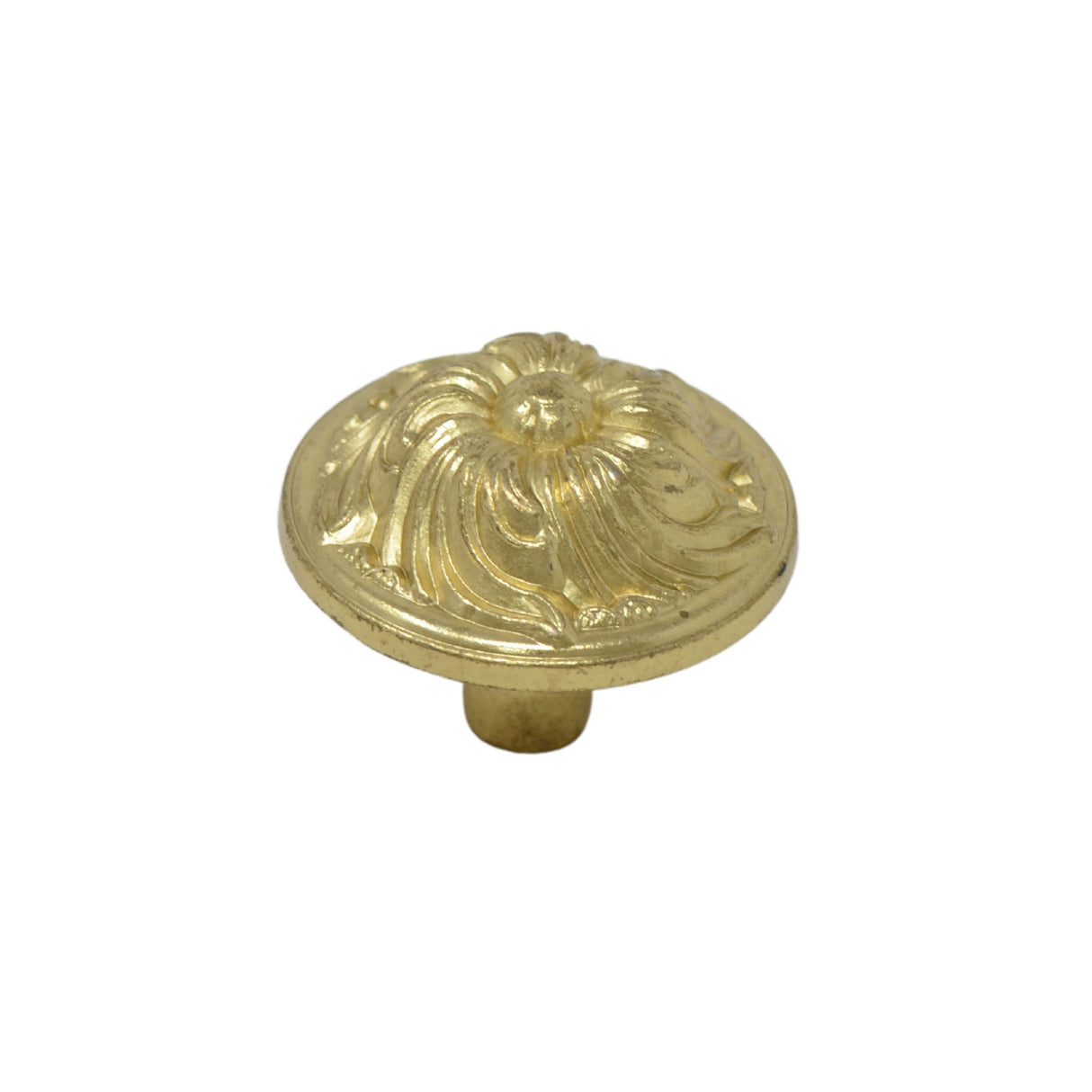 Vintage Brass-Plated Floral Cabinet Knob