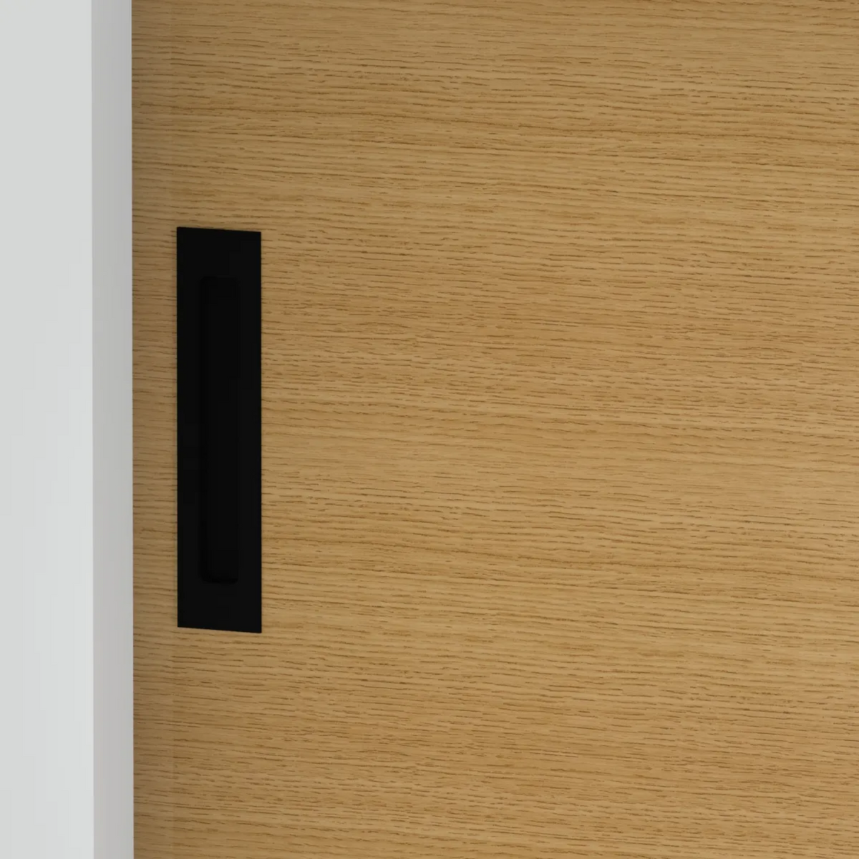 Flush Handle in Matt Black - 224mm