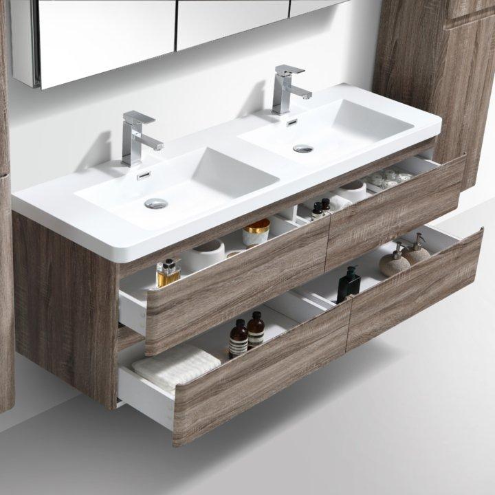 Milan Vanity 1500 4 drawers and double basin