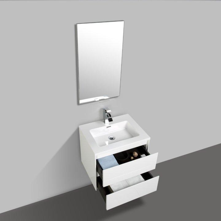 Enzo Cabinet 600 White and Basin