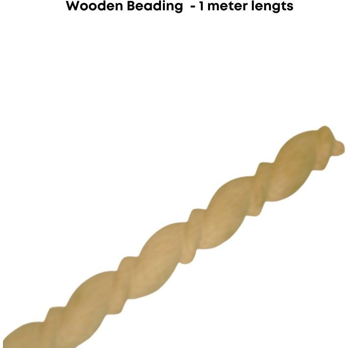 Thick Wooden Beading - Beech Wood - 1 meter