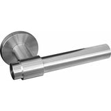 "ONE" by PIET BOON - brushed stainless steel lever handle on round rose