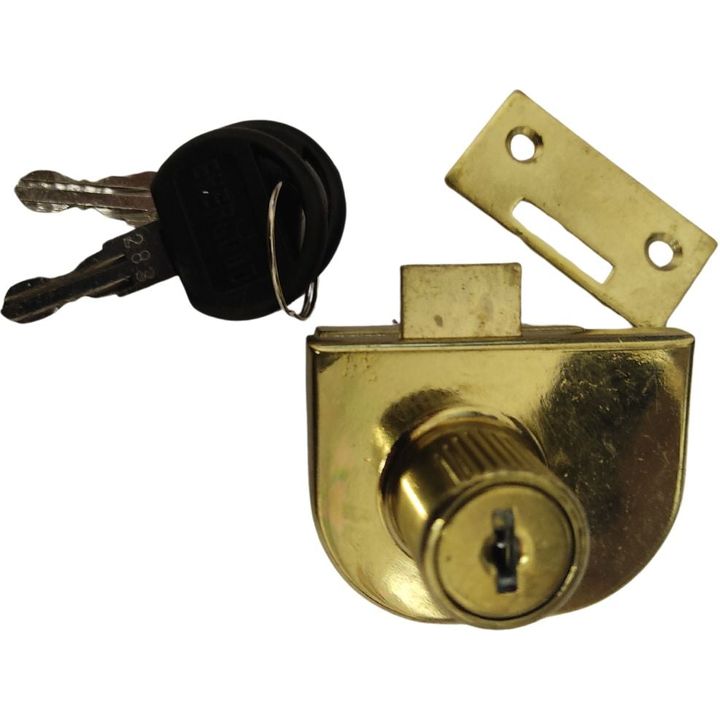 Lock for Glass Cupboard - Brass - For Double Doors - Non-Drill