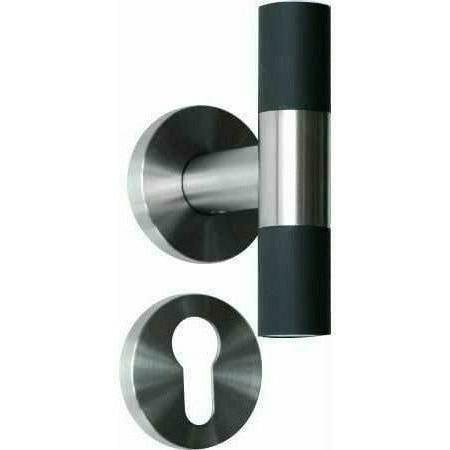 "Loft" - Modern door handles on rose - T shaped