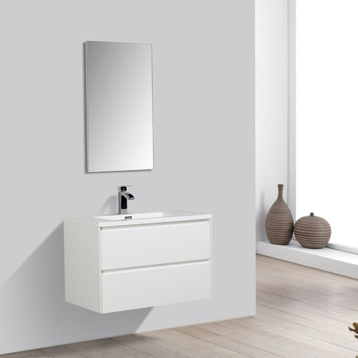 Enzo Vanity Cabinet 800 White with Basin