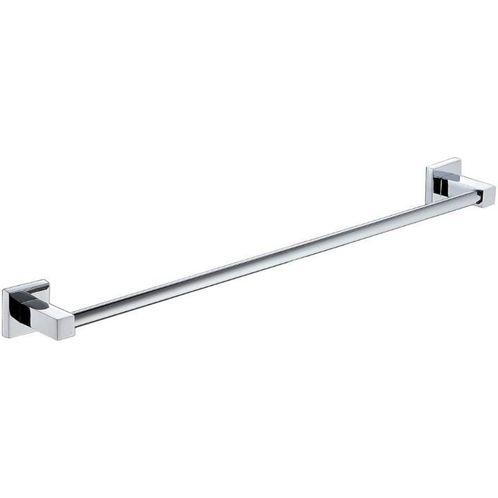 Single Towel Rail with Square Bracket in Chrome