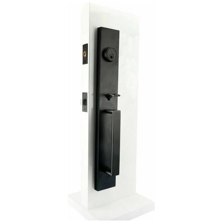 Modern Grip handle with latch and deadbolt Matt Black