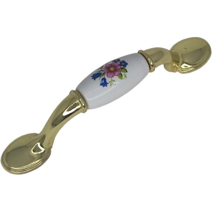 classic handle with porcelain insert and flower print