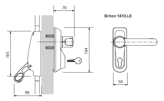 Briton Outside Access Device (Cylinder sold separately)