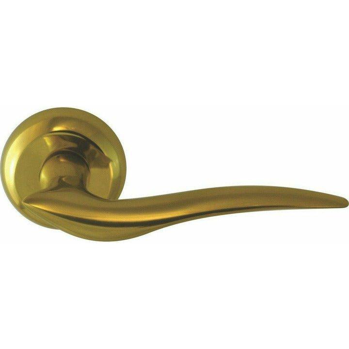 "Dove" - Classic Door Handle on Rose