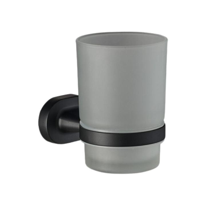 Toothbrush Tumbler in matt black with free tumbler