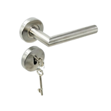 Tubular Stainless Steel lever handles on round rose