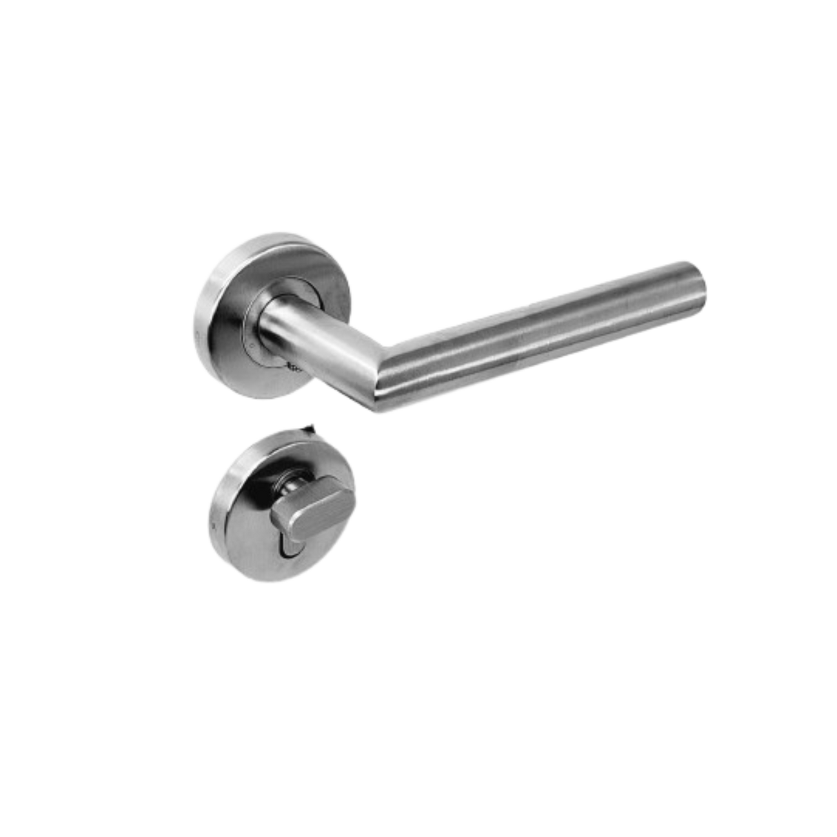 Tubular Stainless Steel lever handles on round rose