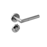 Tubular Stainless Steel lever handles on round rose