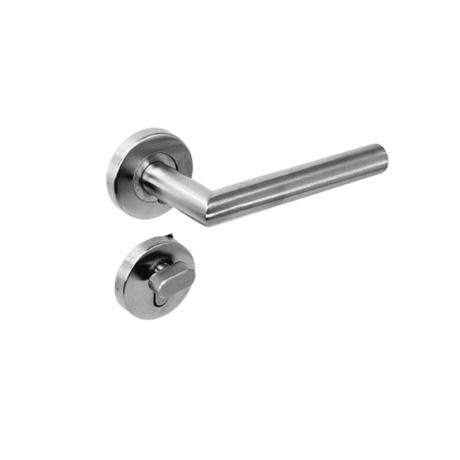 Stainless Steel Tubular Door Handle on Rose