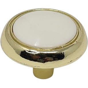 Classic gold knob with a porcelain insert