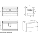 Enzo Vanity Cabinet 800 White with Basin