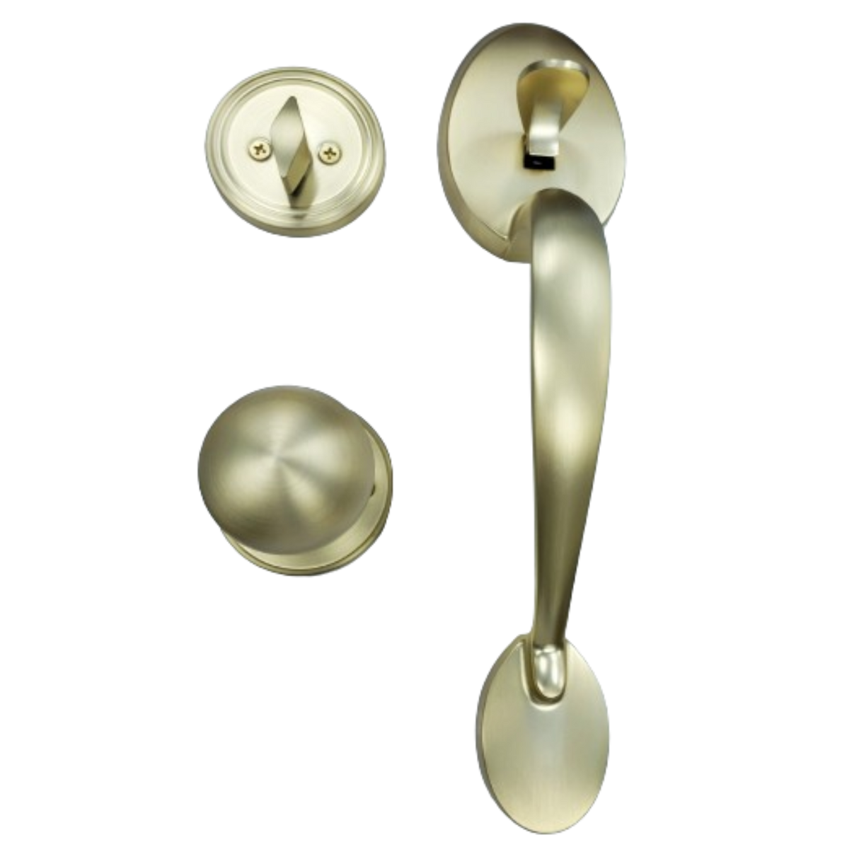 Classic Entrance Grip Handle in Satin Brass