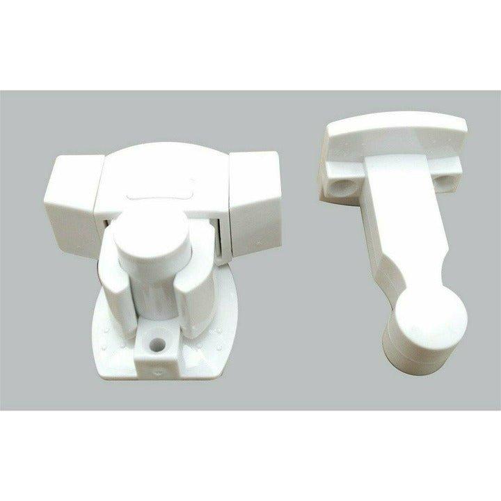 White plastic door stop - floor & wall mount