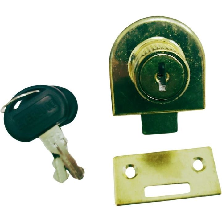 Brass Lock for Glass Cabinet (non-drill) - for Single Doors