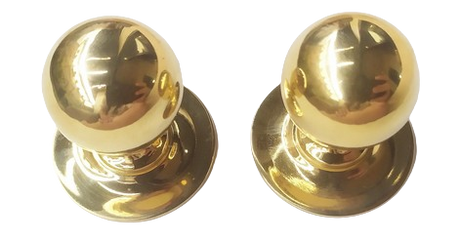 Round solid brass knob