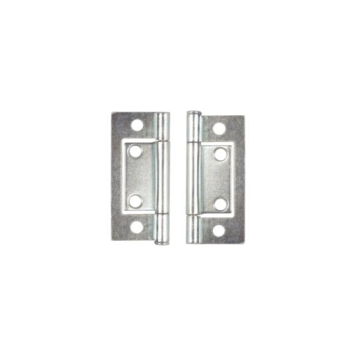 Flush Hinge -50mm - Bright Steel