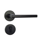 Matt Black Modern Stainless Steel Door Handle on Rose "Pello"