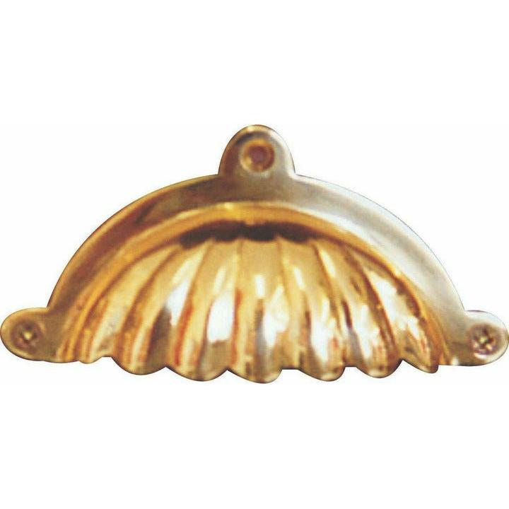 Solid brass shell shaped cup handle