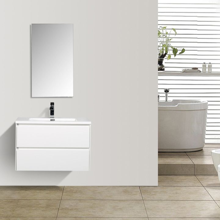 Enzo Vanity Cabinet 800 White with Basin