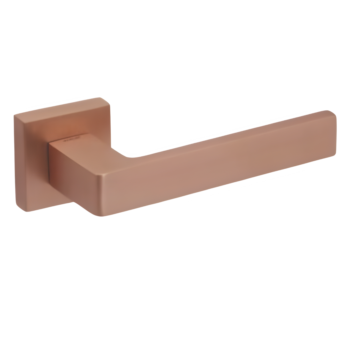 Italian lever handle on rose - matt rose gold