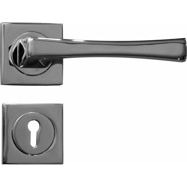 Italian Polished chrome lever handle on rose