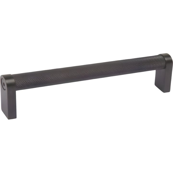 Knurled Matt Black "Industrial" Cabinet Handle 128mm