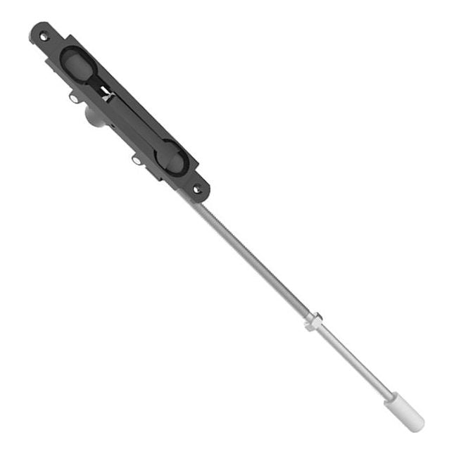 Black aluminium flush bolt with rod for aluminium doors